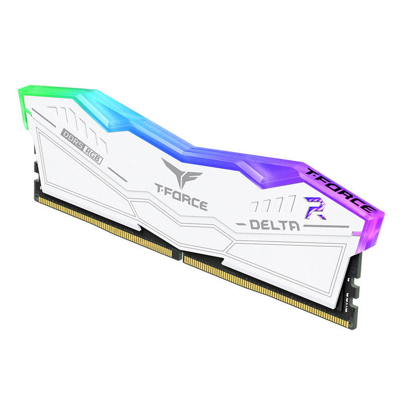 TeamGroup T-Force Delta RGB DDR5 32GB (2x16GB) 8000MHz CL38-48-48-84 1.45V Gaming Desktop Memory (White)