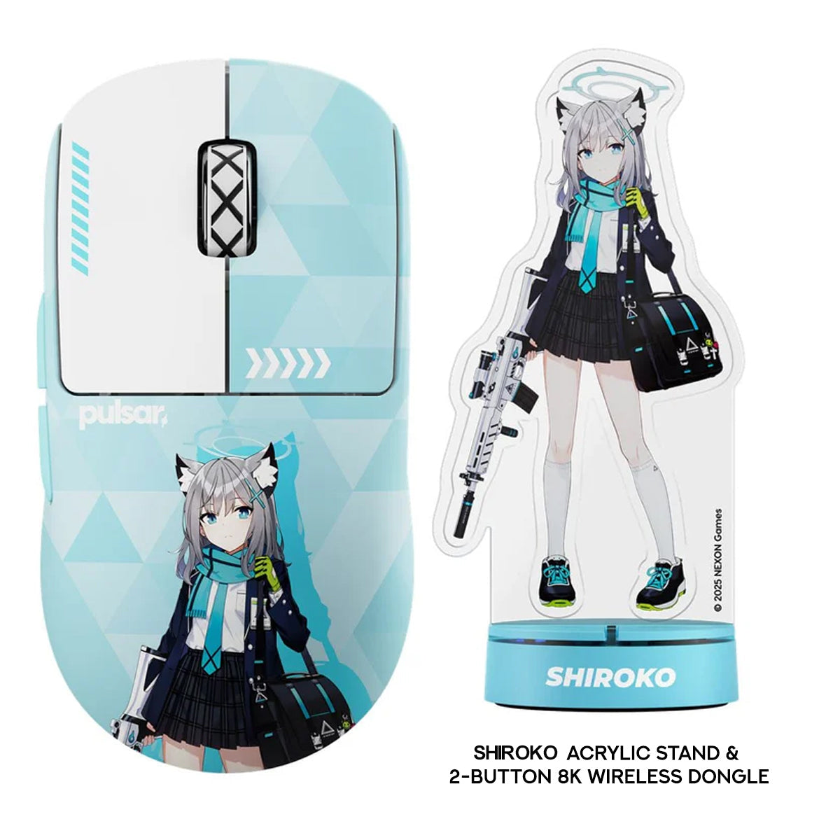 Pulsar X2 CrazyLight BlueArchive Shiroko Edition 8K Polling Rate Gaming Mouse Medium (PX2CL208)