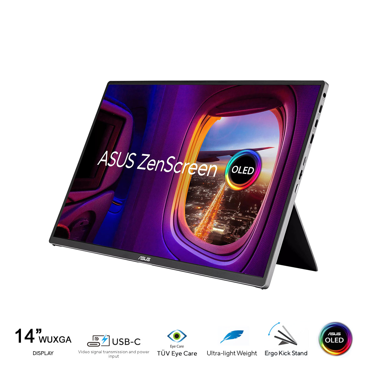 ASUS ZenScreen OLED MQ16FC 16" FHD (1920x1200) 60Hz 1ms GTG USB-C Portable Monitor