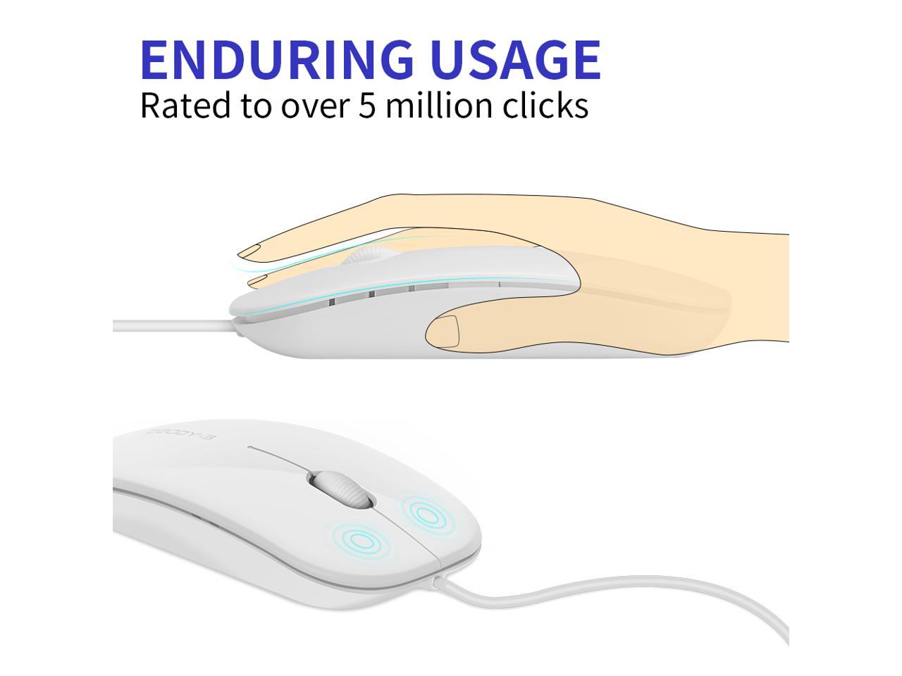 E-Yooso V-3000 Wired Optical Mouse (White)