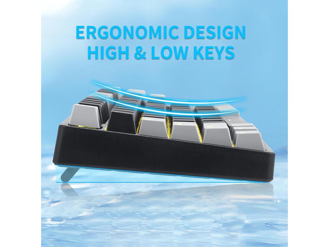 E-Yooso Z-87 Yellow Single Light 87 Keys Wired Mechanical Keyboard Black/Grey (Blue Switch)