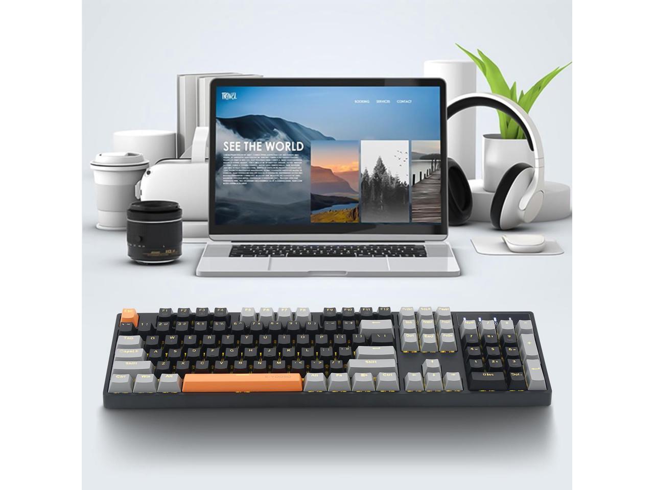 E-Yooso Z-14 Single Light 104 Keys Mechanical Keyboard Black/Grey (Blue Switch)