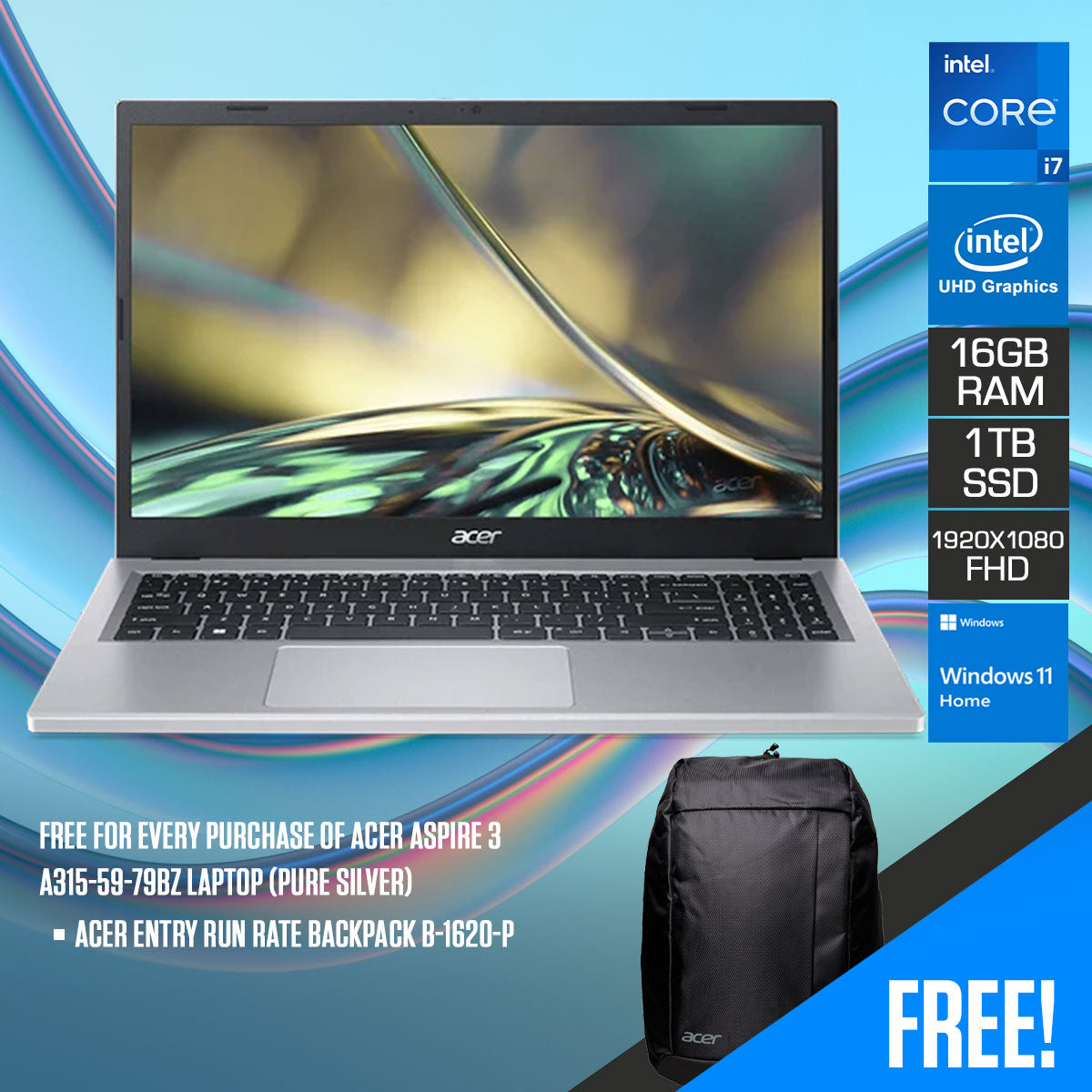 Acer Aspire 3 A315-59-79BZ Laptop (Pure Silver)