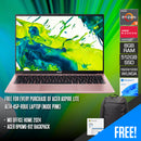 Acer Aspire Lite AL14-45P-R9UE Laptop (Nude Pink) | 14" WUXGA (1920x1200) IPS | Ryzen 3-5400U | 8GB RAM | 512GB SSD | AMD Radeon Graphics | Windows 11 Home | MS Office Home 2024 + Acer BPKM6-B12 Backpack