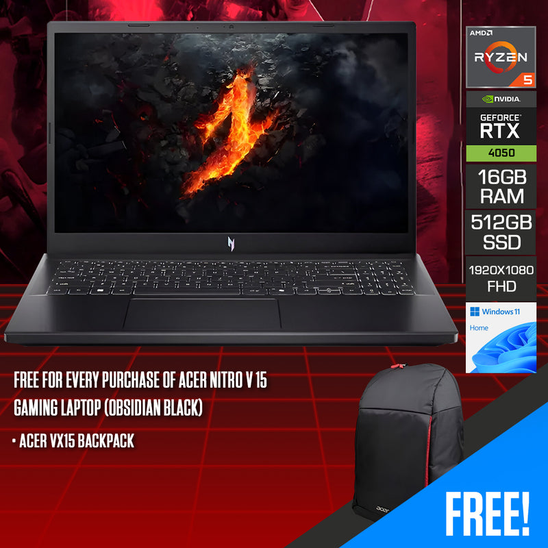 Acer Nitro V 15 ANV15-41-R9D6 Gaming Laptop (Obsidian Black) | DataBlitz