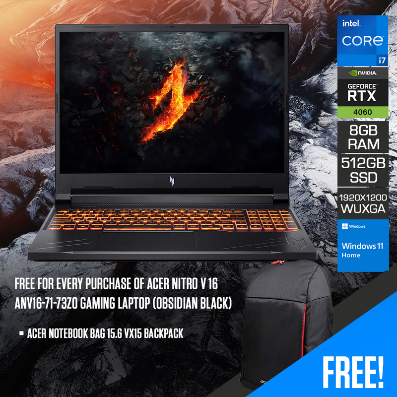 Acer Nitro V 16 ANV16-71-73Z0 Gaming Laptop (Obsidian Black)