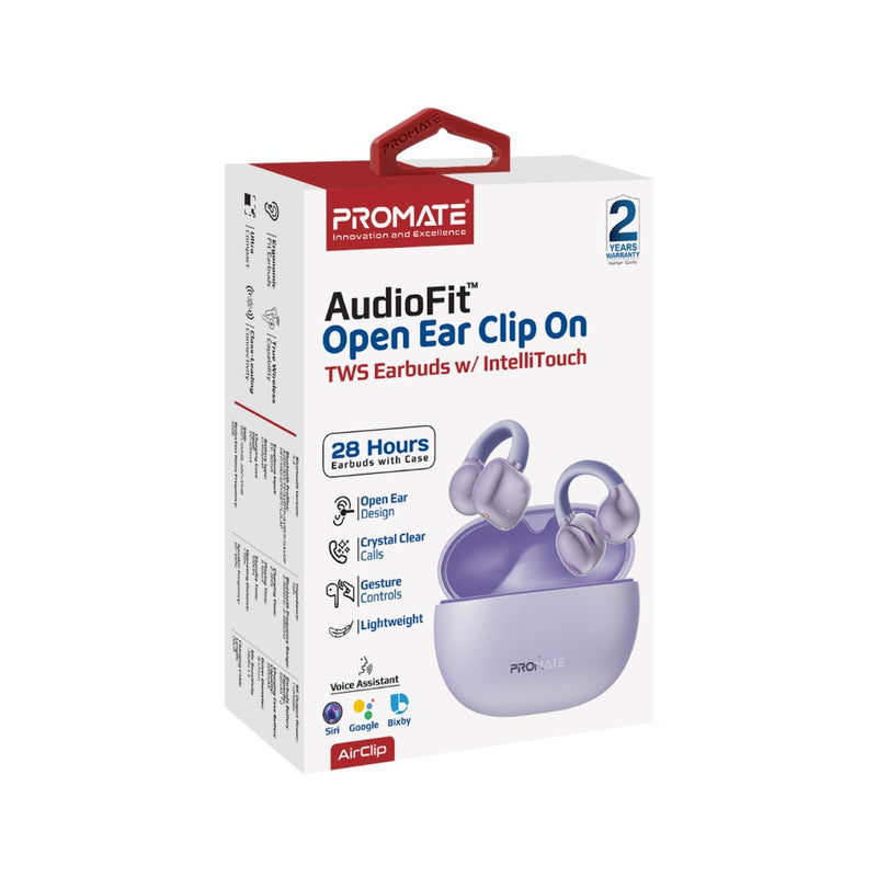 Promate AirClip AudioFit Open Ear Clip on TWS Earbuds with IntelliTouch | DataBlitz