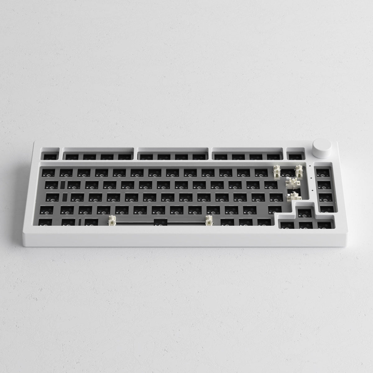 Akko 5075B VIA Barebone DIY Kit Multi-Mode RGB Hot-Swappable Mechanical Keyboard (Moonlight White)