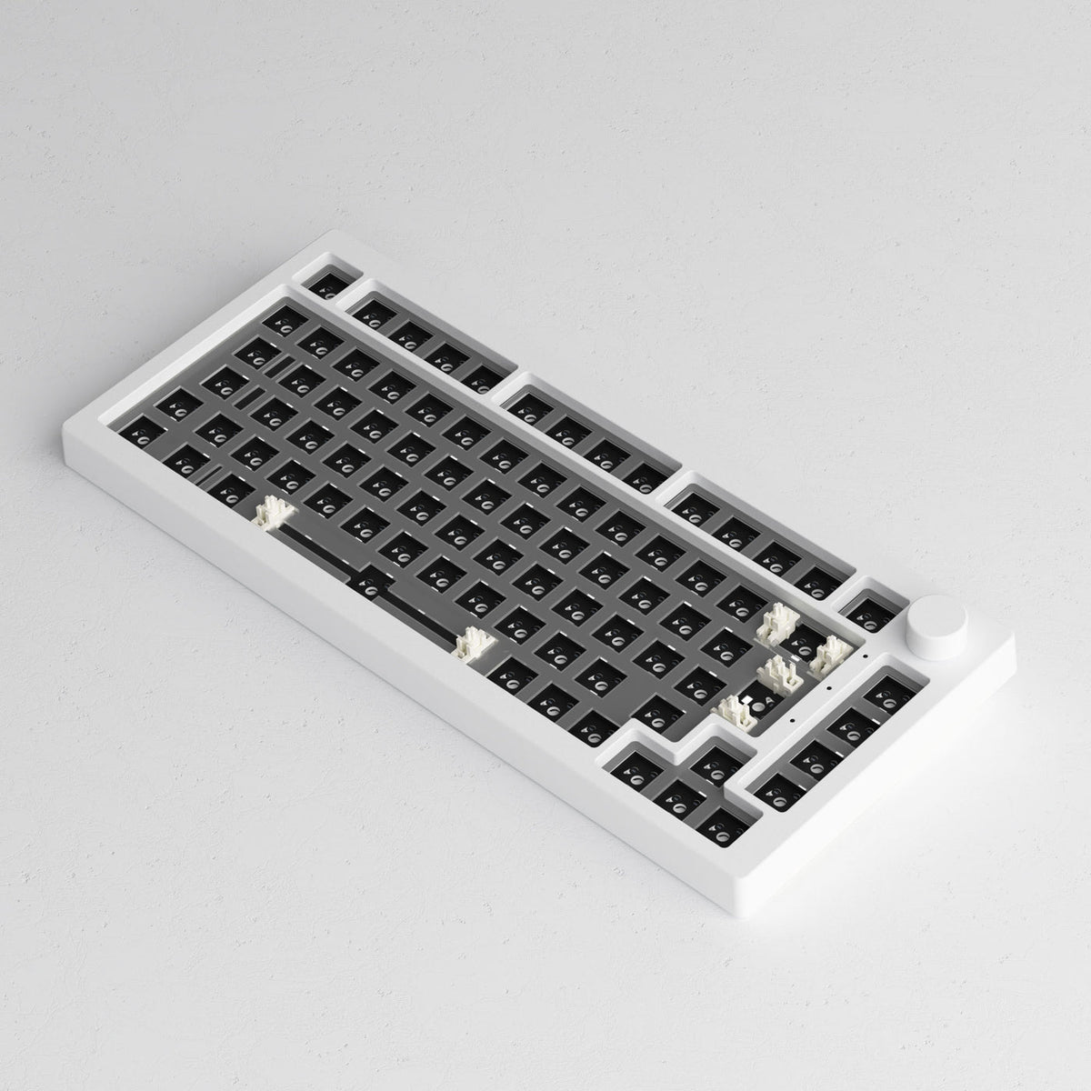 Akko 5075B VIA Barebone DIY Kit Multi-Mode RGB Hot-Swappable Mechanical Keyboard (Moonlight White)