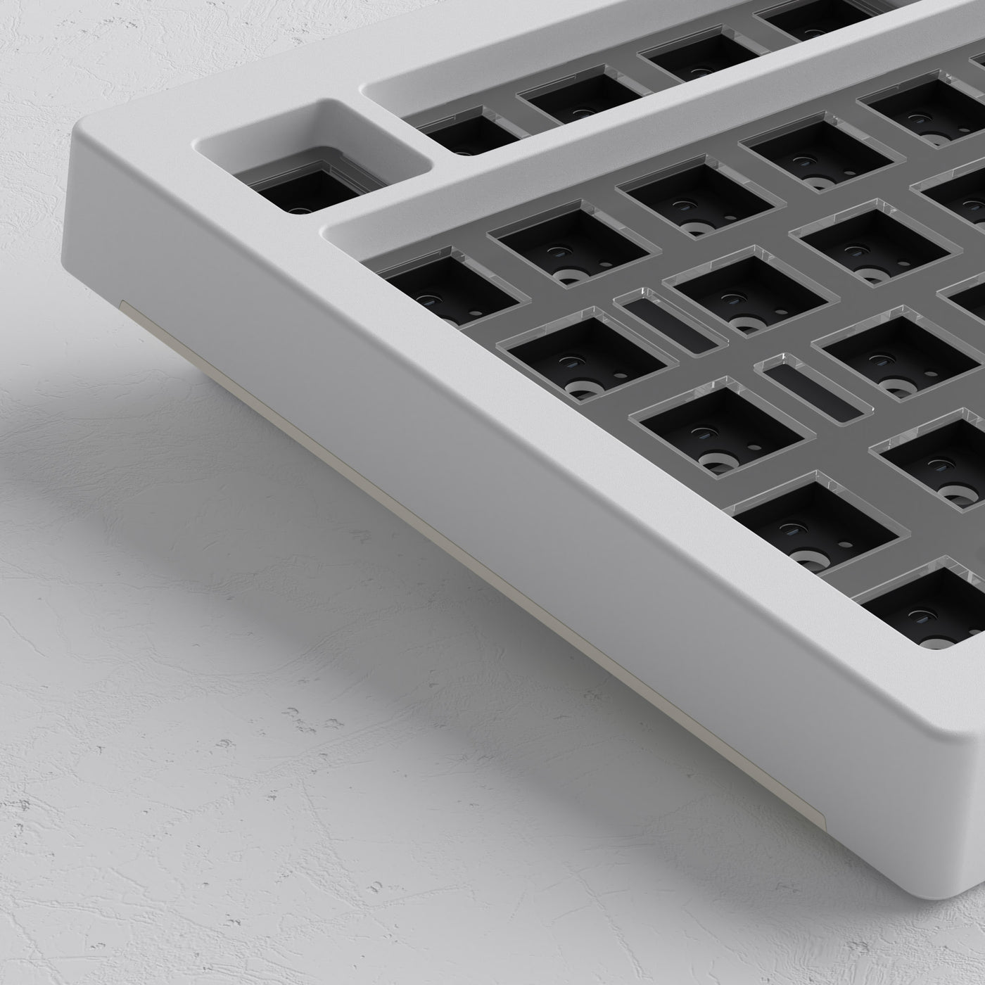 Akko 5075B VIA Barebone DIY Kit Multi-Mode RGB Hot-Swappable Mechanical Keyboard (Moonlight White)