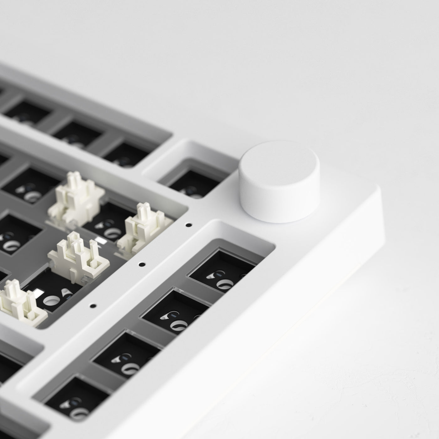 Akko 5075B VIA Barebone DIY Kit Multi-Mode RGB Hot-Swappable Mechanical Keyboard (Moonlight White)