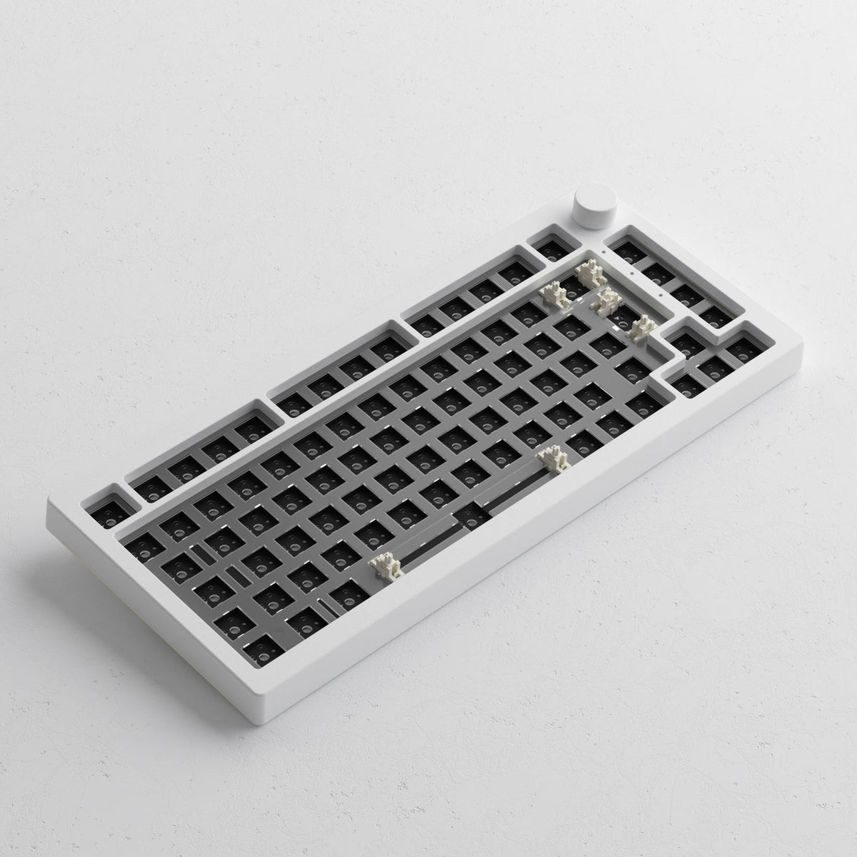 Akko 5075B VIA Barebone DIY Kit Multi-Mode RGB Hot-Swappable Mechanical Keyboard (Moonlight White)