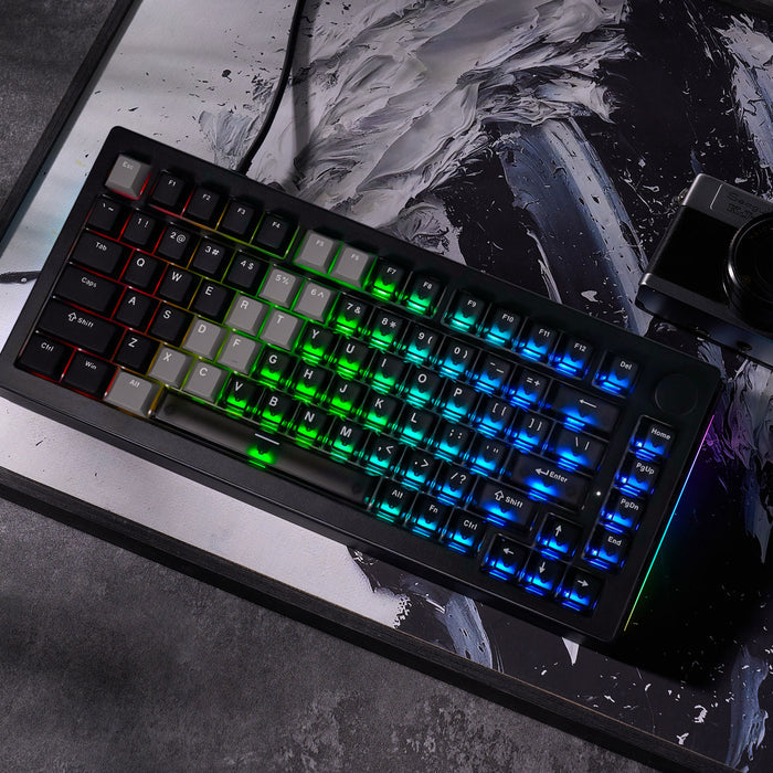 Akko 5075 V3 Wired ARGB Hot-Swappable Magnetic Keyboard (Gradient Hybrid Black Transparent) 