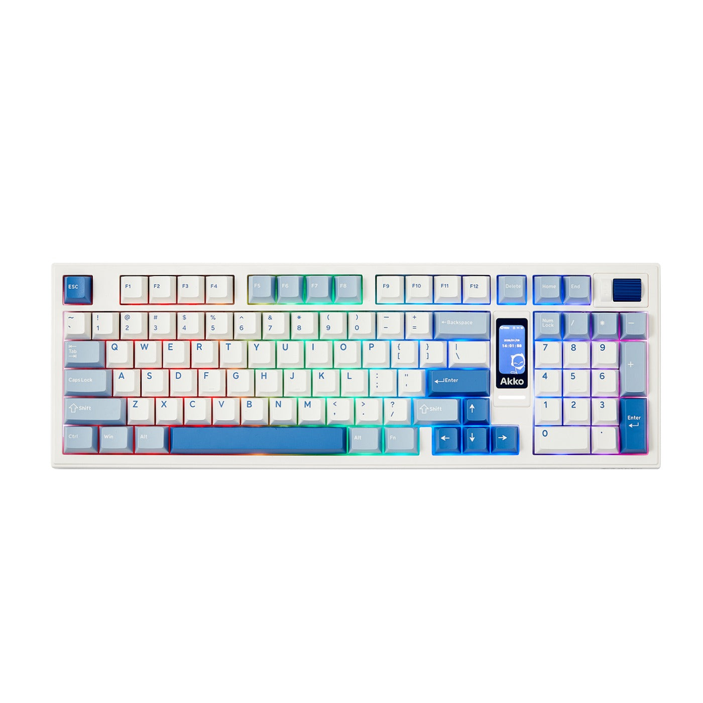 Akko 5098B Glacier Multi-Mode RGB Hot-Swappable Mechanical Keyboard with 1.47" TFT Screen

