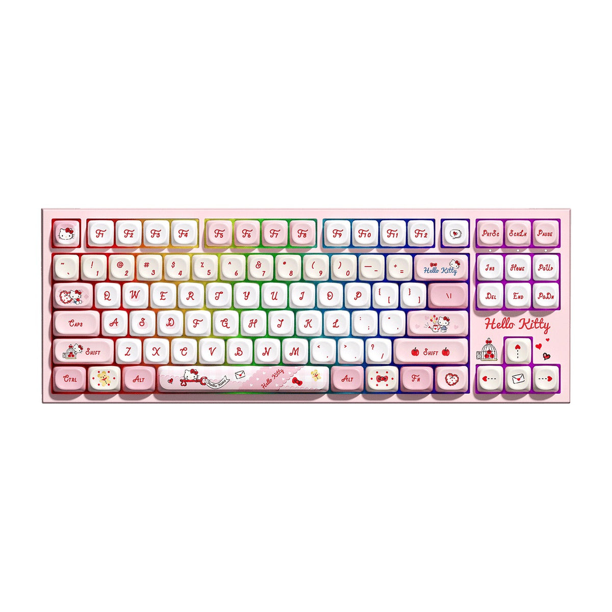 Akko Hello Kitty 5087 V5 Multi-Mode RGB Hot-Swappable Mechanical Keyboard (Akko V3 Piano Pro Switch) (103-K064A-010)