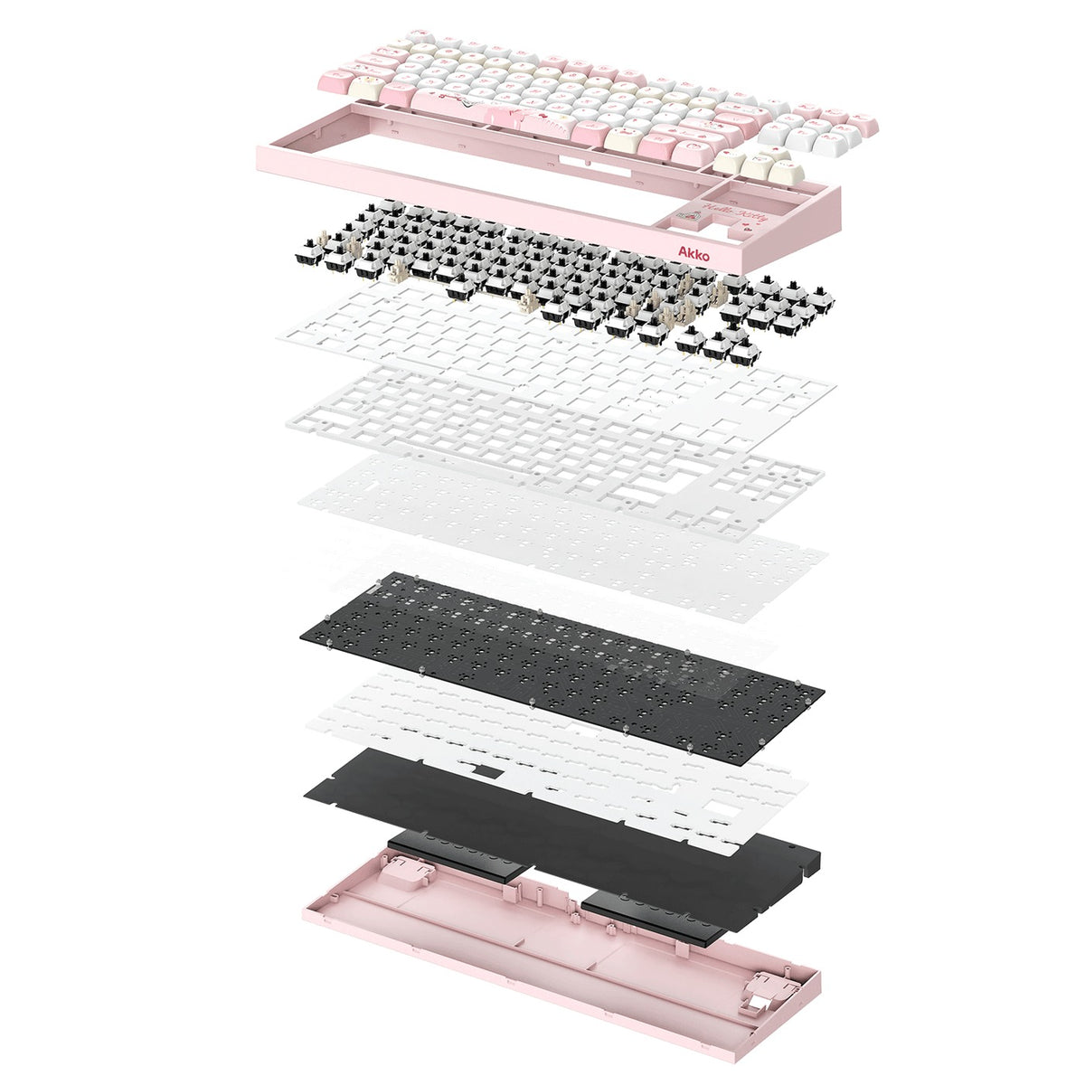 Akko Hello Kitty 5087 V5 Multi-Mode RGB Hot-Swappable Mechanical Keyboard (Akko V3 Piano Pro Switch) (103-K064A-010)
