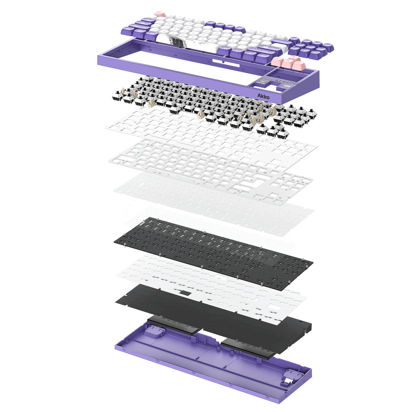 Akko Kuromi 5087 V5 Multi-Mode RGB Hot-Swappable Mechanical Keyboard (Akko V3 Piano Pro Switch)