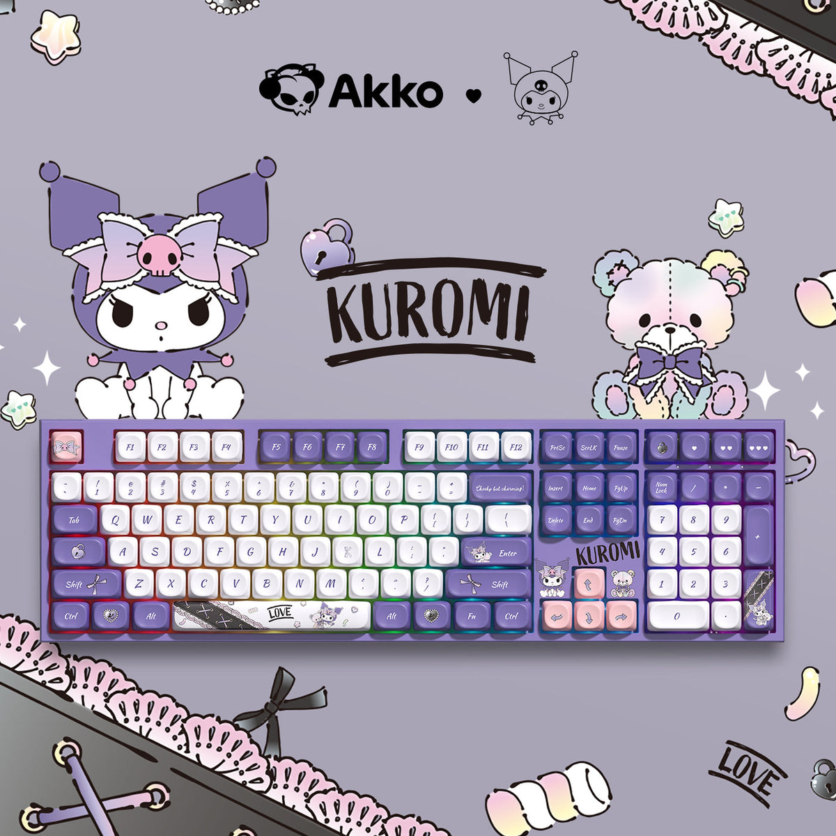 Akko Kuromi 5108 V5 Multi-Mode RGB Hot-Swappable Mechanical Keyboard (Akko V3 Piano Pro)