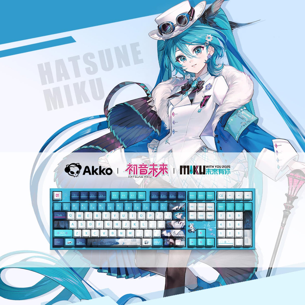 Akko Hatsune Miku With You 2025 5108 V5 Multi-Mode RGB Hot-Swappable Mechanical Keyboard