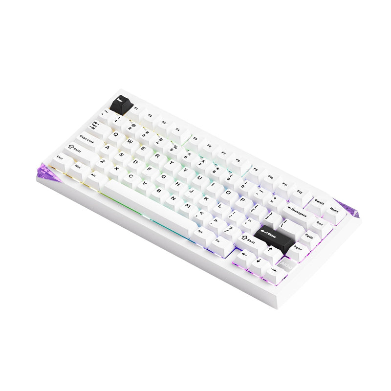 Akko Mineral 01 VIA Black on White Aluminum Curved Design Case Multi-Mode RGB Hot-Swappable Mechanical Keyboard