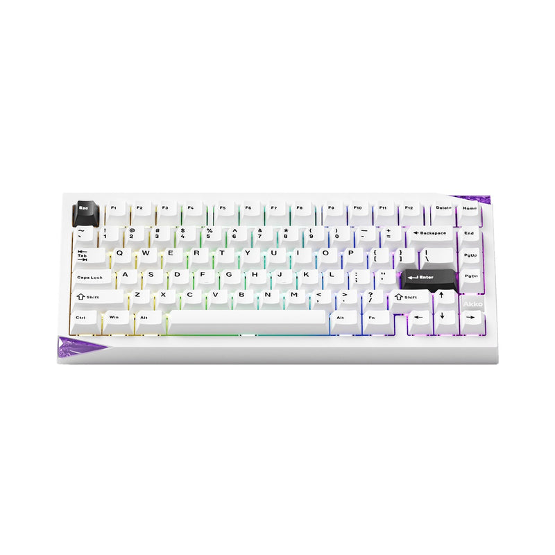 Akko Mineral 01 VIA Black on White Aluminum Curved Design Case Multi-Mode RGB Hot-Swappable Mechanical Keyboard