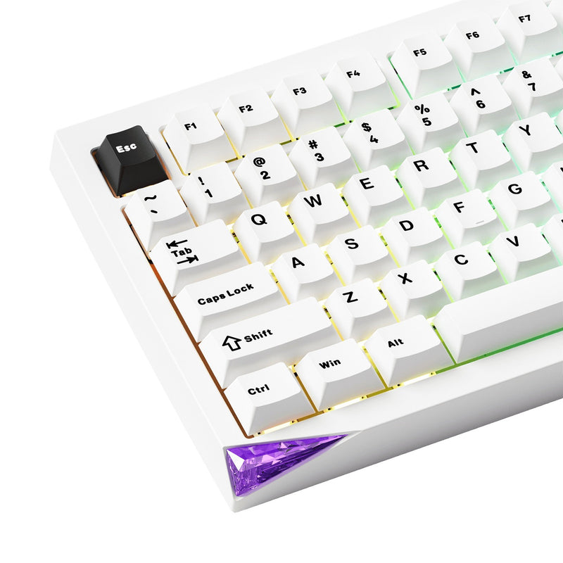 Akko Mineral 01 VIA Black on White Aluminum Curved Design Case Multi-Mode RGB Hot-Swappable Mechanical Keyboard