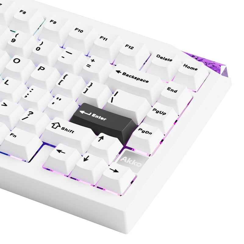 Akko Mineral 01 VIA Black on White Aluminum Curved Design Case Multi-Mode RGB Hot-Swappable Mechanical KeyAkko Mineral 01 VIA Black on White Aluminum Curved Design Case Multi-Mode RGB Hot-Swappable Mechanical Keyboardboard