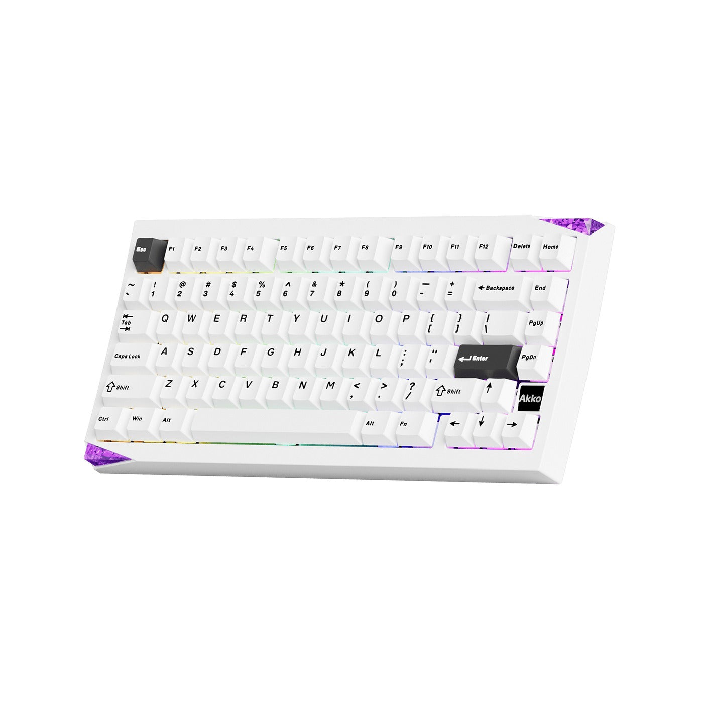 Akko Mineral 01 VIA Black on White Aluminum Curved Design Case Multi-Mode RGB Hot-Swappable Mechanical Keyboard