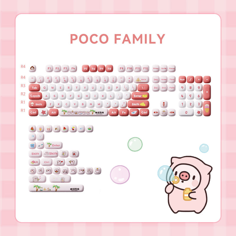 Akko Poco Family - Poco Piggy Keycap Set MOG Profile 138 Keys