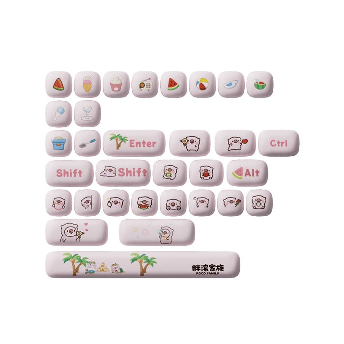 Akko Poco Family - Poco Piggy Keycap Set MOG Profile 138 Keys