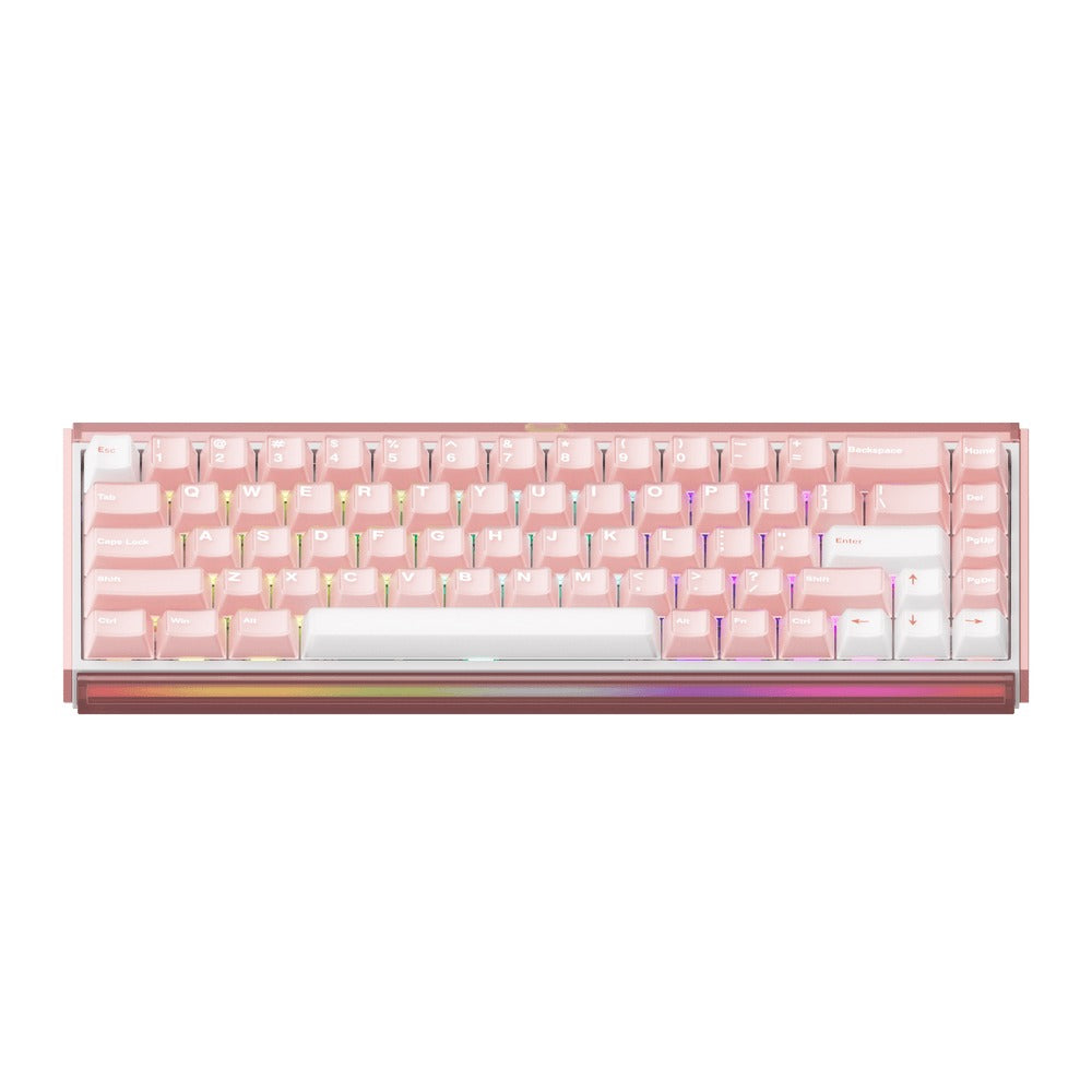 Akko Ray68 RGB Wired Mechanical Keyboard (Misty Pink & White) (Akko AstroAim Magnetic Switch) (101-RA68B-002)