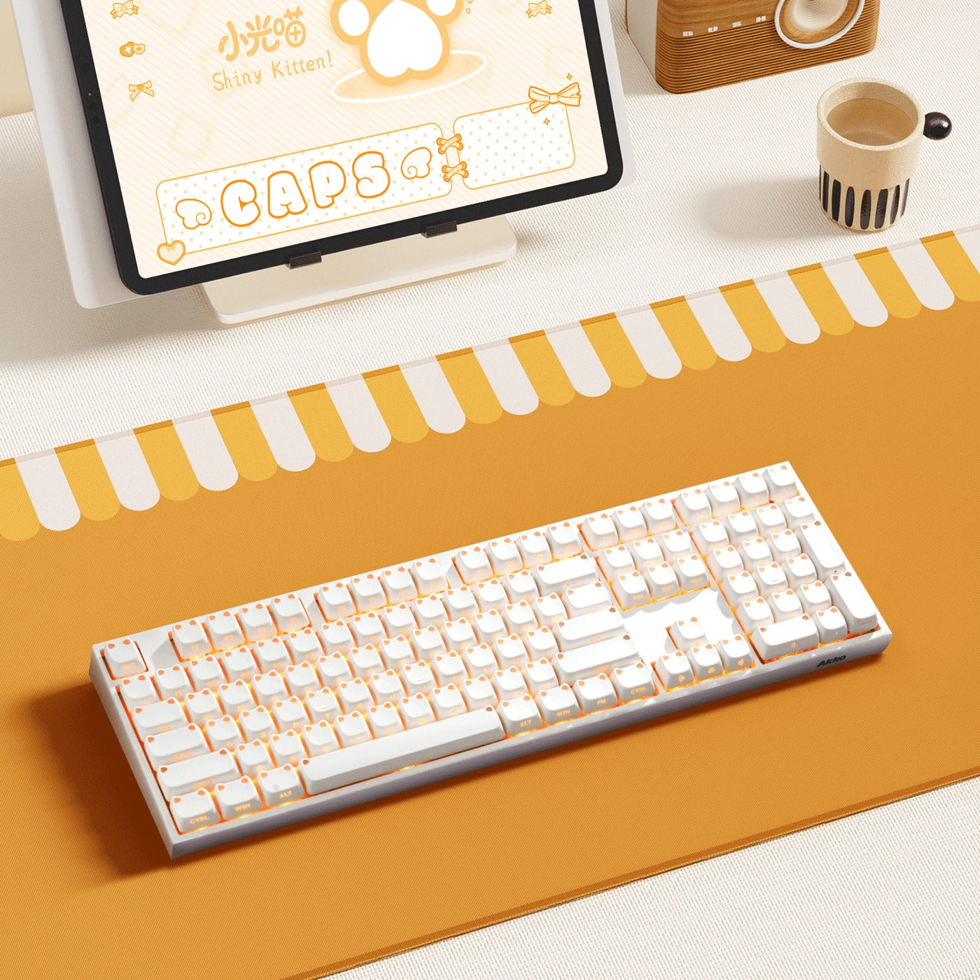 Akko Shiny Kitten Keycap Set MAO Profile 113 Keys