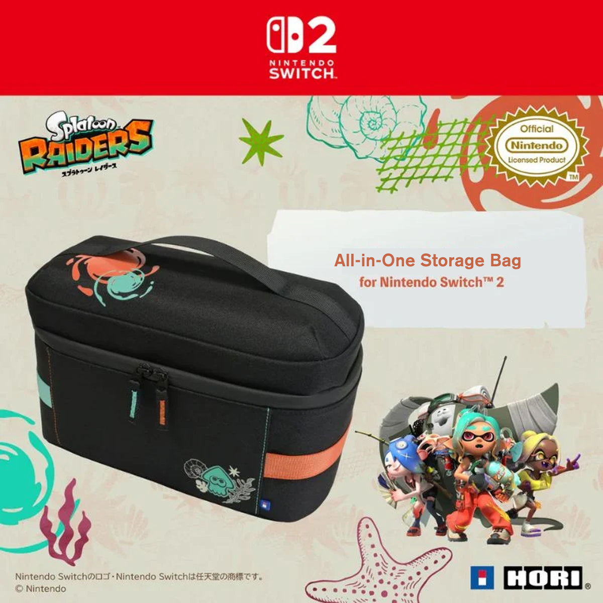 Hori Compact Carry All for Nintendo Switch 2 (Splatoon Raiders) (NSX-243A)