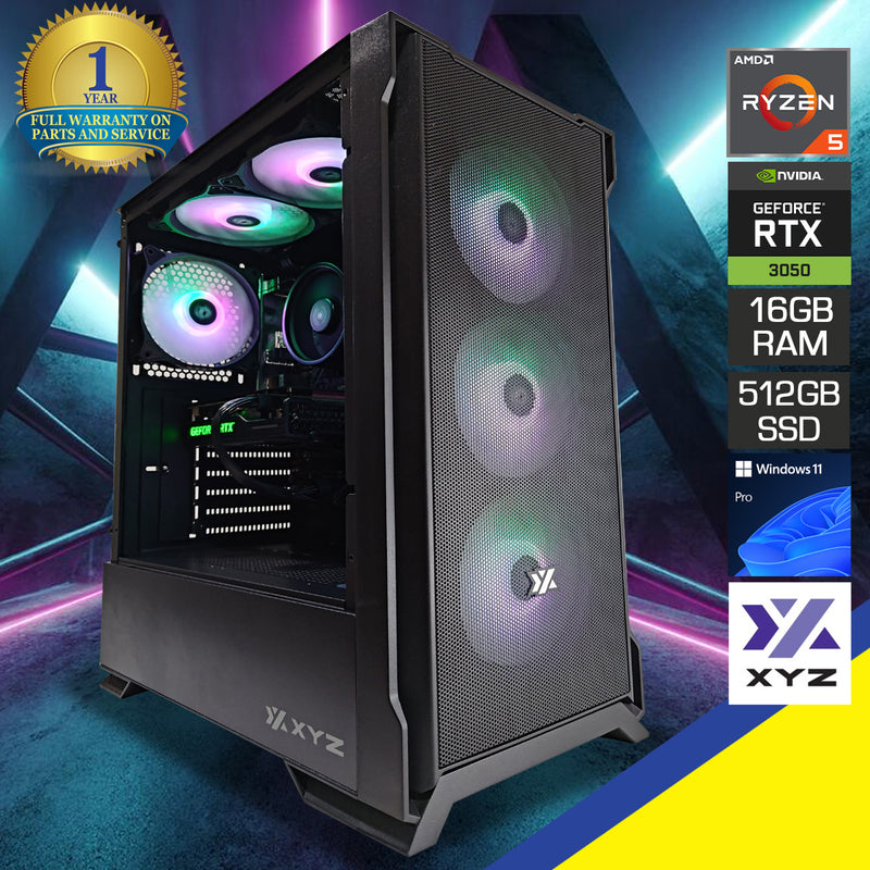 Alpha Airone 300 X Mesh Black Desktop Gaming PC | AMD Ryzen 5 5600 | 16GB RAM | 512GB SSD | RTX 3050 | Windows 11 Pro