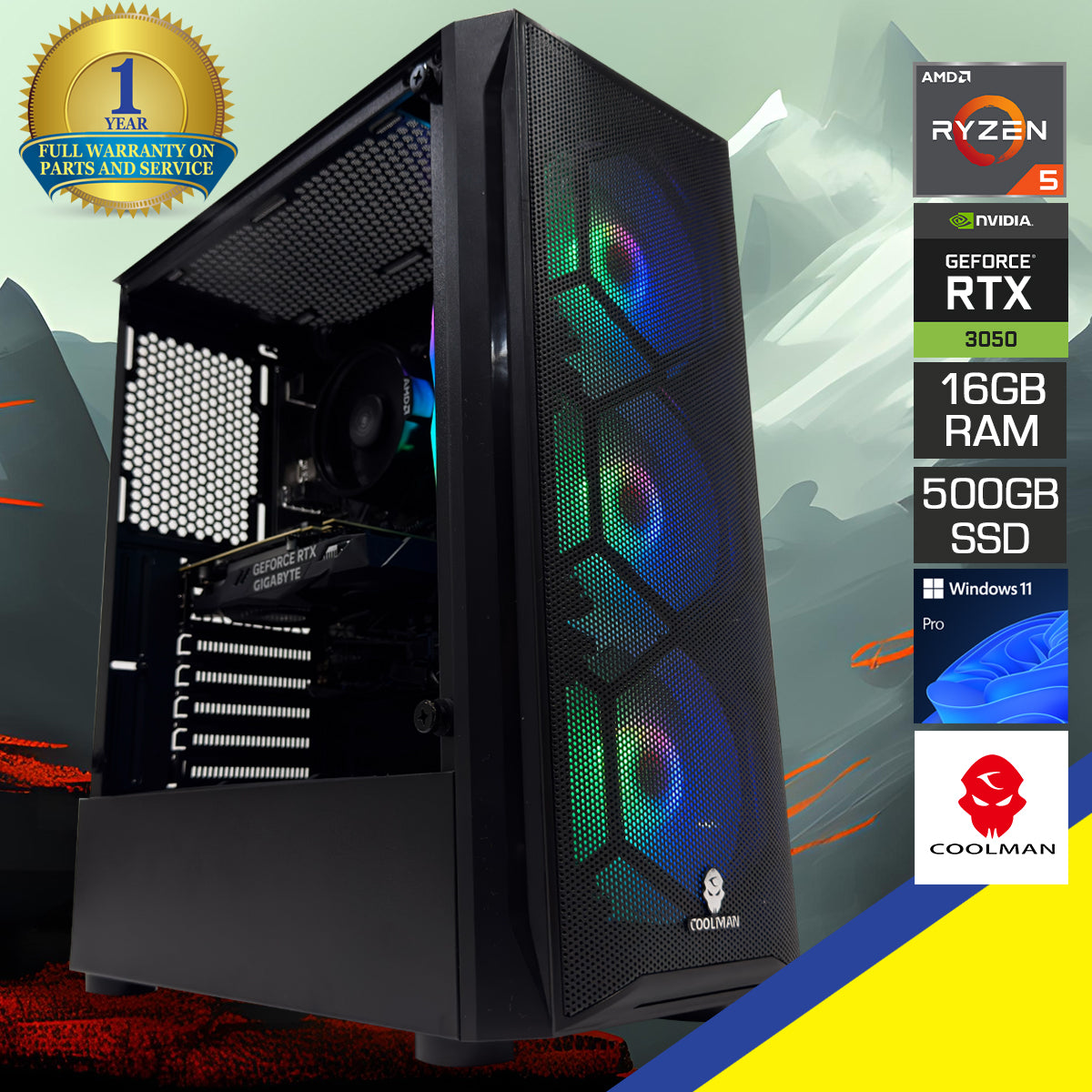 Home All products Alpha Aurora Gaming Black Desktop Gam...