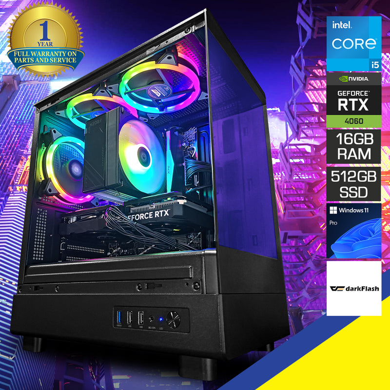 Alpha DB330M Black Desktop Gaming PC | Intel i5 12400F | 16GB RAM | 512GB SSD | RTX 4060 | Windows 11 Pro