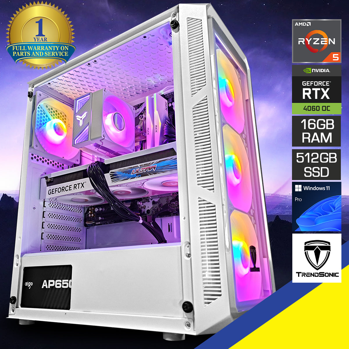 Alpha Hermes White Desktop Gaming PC | DataBlitz