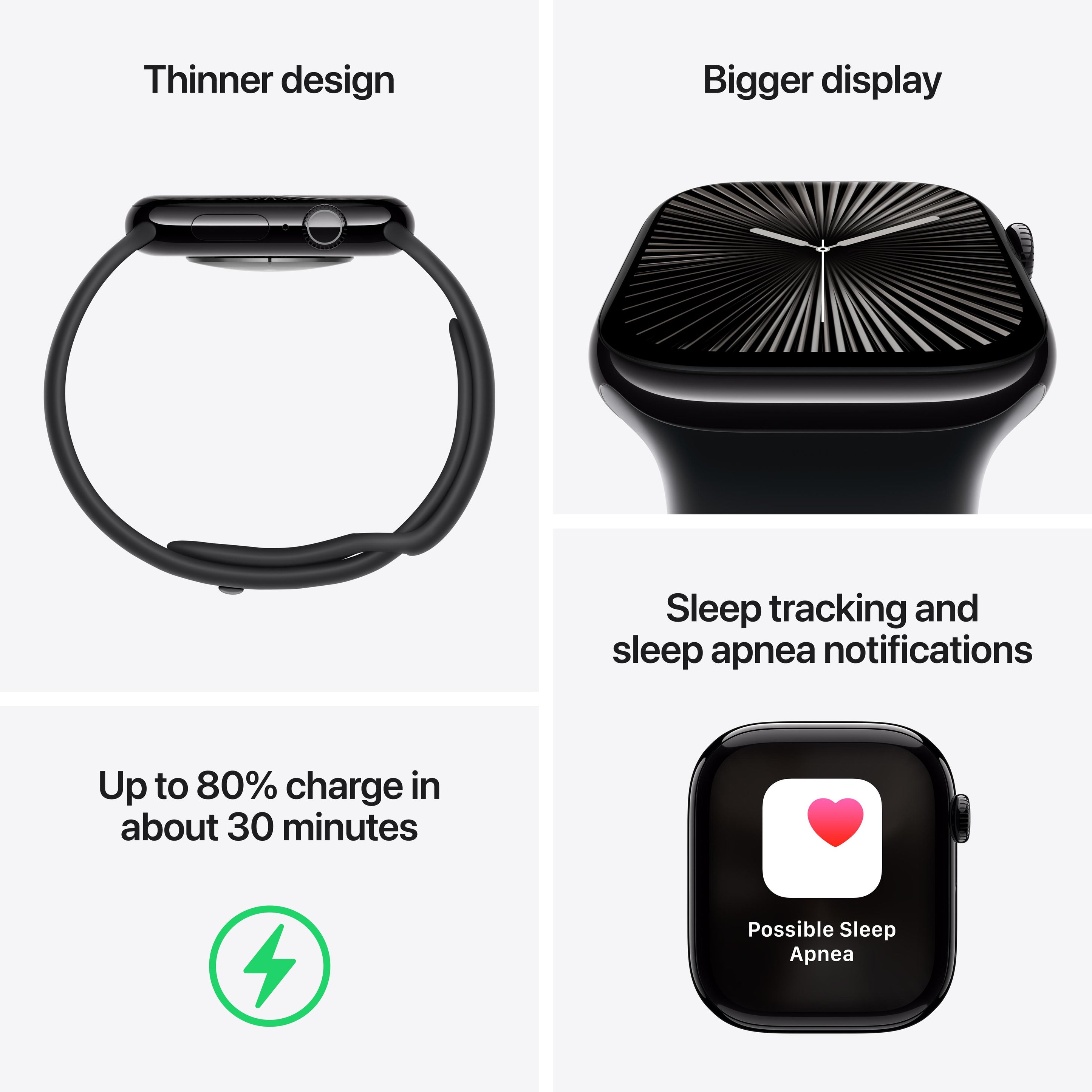 Apple Watch Series 10 GPS 42mm Aluminum Case with Light Blush Sport Band - M/L (Rose Gold) (MWWJ3ZP/A)