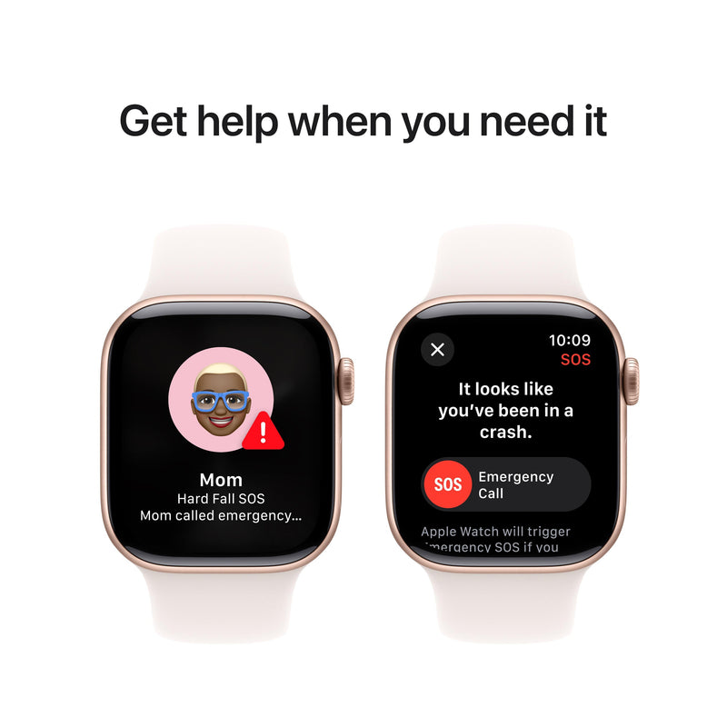 Apple Watch Series 10 GPS 42mm Aluminum Case with Light Blush Sport Band - M/L (Rose Gold) (MWWJ3ZP/A)