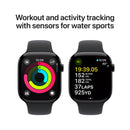 Apple Watch Series 10 GPS 46mm Aluminum Case with Black Sport Band - (Jet Black) (S/M, M/L) (MWWP3ZP/A, MWWQ3ZP/A)