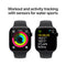 Apple Watch Series 10 GPS 46mm Aluminum Case with Black Sport Band - (Jet Black) (S/M, M/L) (MWWP3ZP/A, MWWQ3ZP/A)
