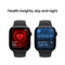 Apple Watch Series 10 GPS 46mm Aluminum Case with Black Sport Band - (Jet Black) (S/M, M/L) (MWWP3ZP/A, MWWQ3ZP/A)