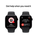 Apple Watch Series 10 GPS 46mm Aluminum Case with Black Sport Band - (Jet Black) (S/M, M/L) (MWWP3ZP/A, MWWQ3ZP/A)