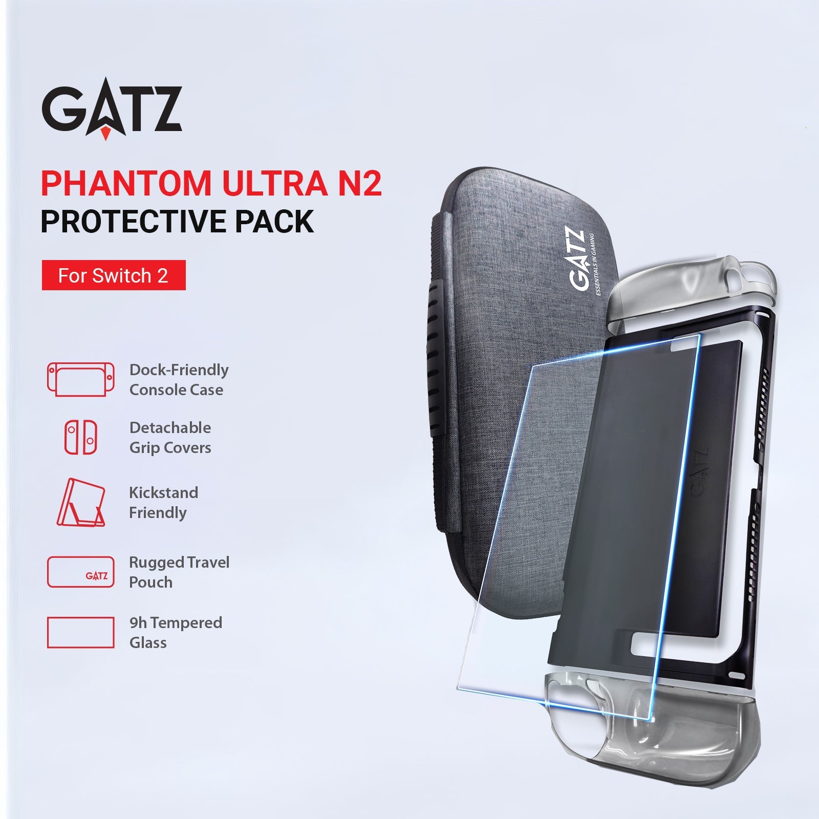 GATZ Phantom Ultra N2 Protective Pack for Switch 2
