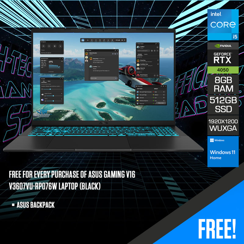 Asus Gaming V16 V3607VU-RP076W Laptop (Black) | DataBlitz