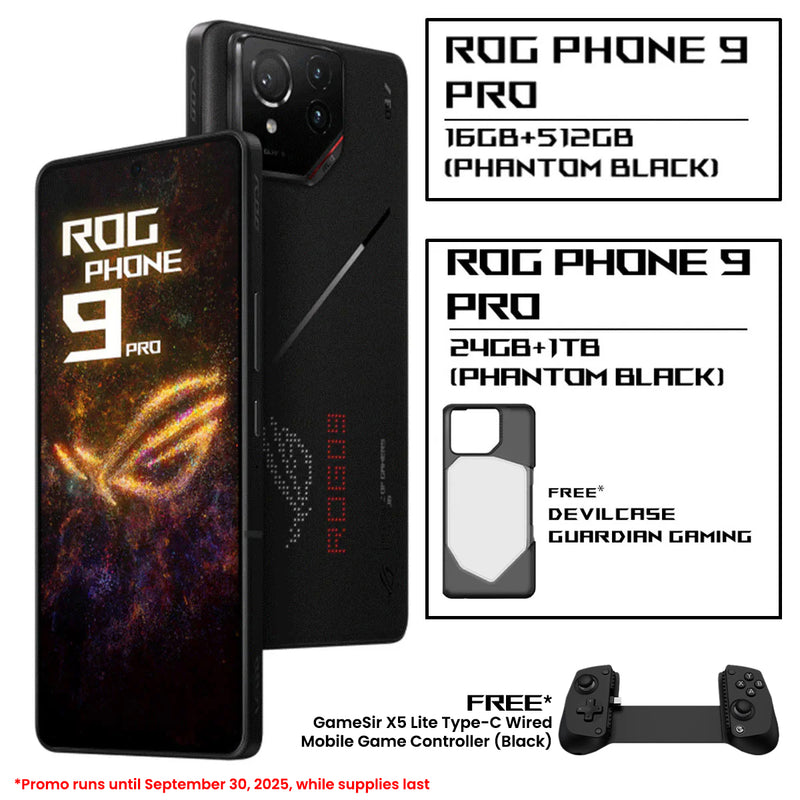 Asus ROG Phone 9 Pro Android 15 Snapdragon 8 6.78" FHD+ Gaming Mobile (Phantom Black)