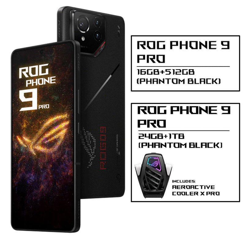 Asus ROG Phone 9 Pro Android 15 Snapdragon 8 6.78" FHD+ Gaming Mobile (Phantom Black) (16GB+512GB, 24GB+1TB)