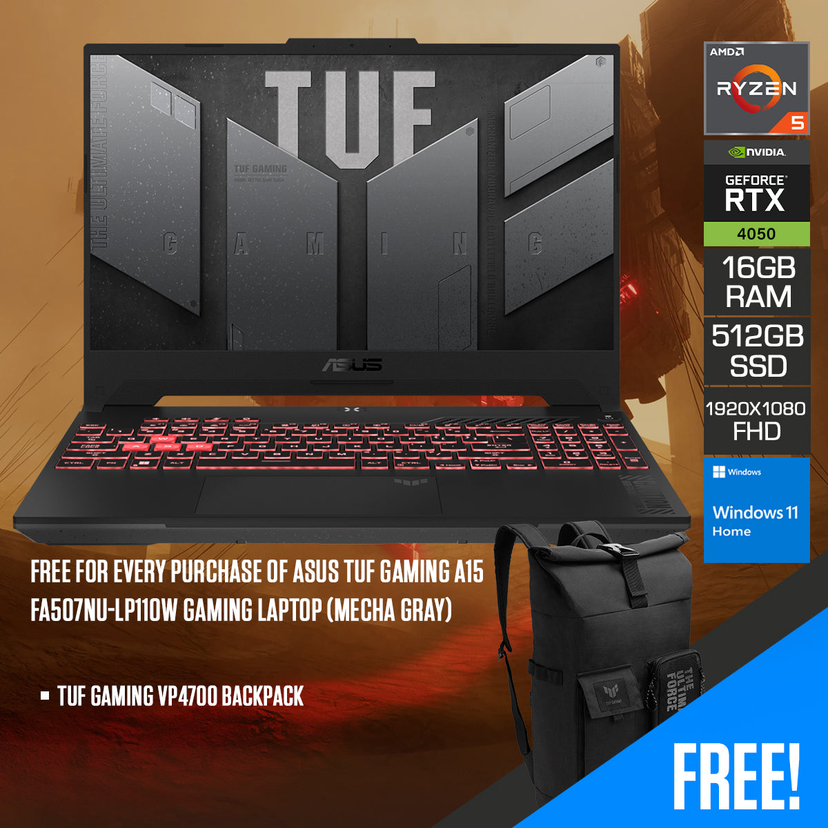 Asus TUF Gaming A15 FA507NU-LP110W 