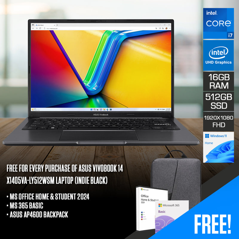 Asus Vivobook 14 X1405VA-LY512WSM Laptop (Indie Black) - DataBlitz