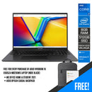 Asus Vivobook 16 X1605ZA-MB236WS Laptop (Indie Black) | 16” WUXGA (1920 x 1200) | i7-12700H | 8GB RAM | 512 GB SSD | Intel UHD Graphics | Windows 11 Home | MS Office Home & Student 2021 | ASUS BP1504 Casual Backpack